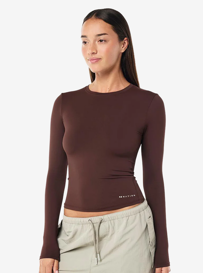Foundation Long Sleeve Tee in Mahogany