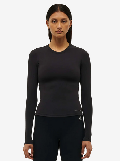 Foundation Long Sleeve Top in Black