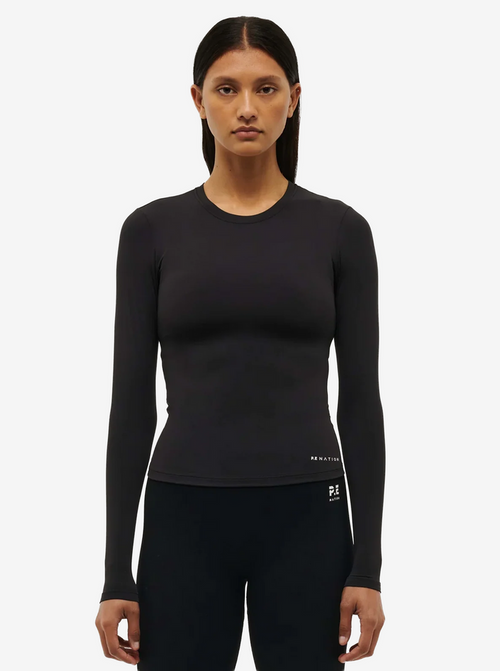 Foundation Long Sleeve Top in Black