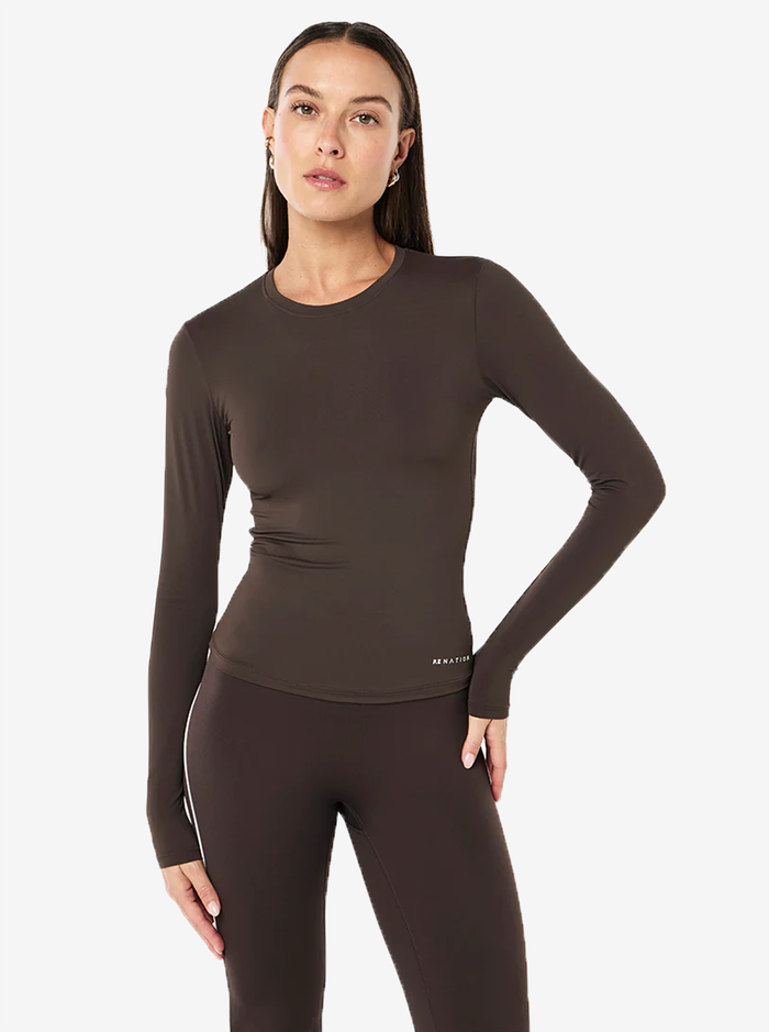 Foundation LS Top in Coffee