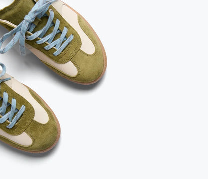 Freda Salvador – Jackie in Wasabi Suede Combo