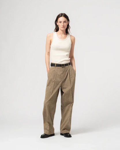 Girls of Dust - Military Rib Jersey Tank Top in Ecru