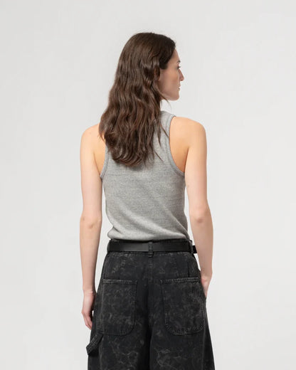 Girls of Dust - Military Rib Jersey Tank Top in Grey Melange