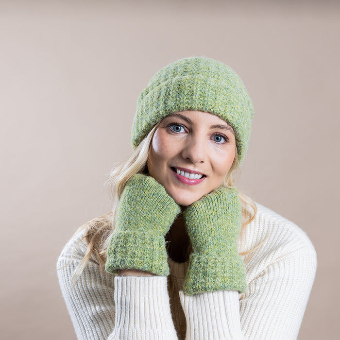 Green Boucle super soft hat