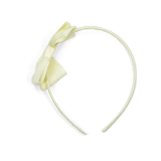L'Amour Girls Grosgrain Bow Headband Buttercream