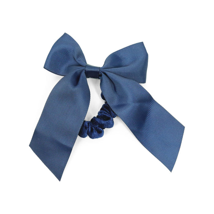 L'Amour Girls Grosgrain Bow Scrunchie Navy