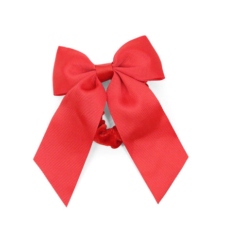 L'Amour Girls Grosgrain Bow Scrunchie (Red)