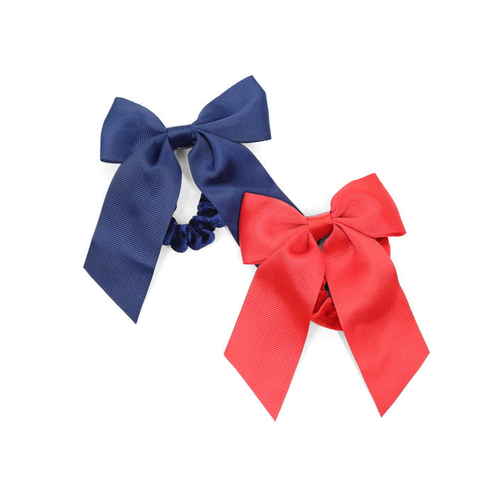 L'Amour Girls Grosgrain Bow Scrunchien Navy