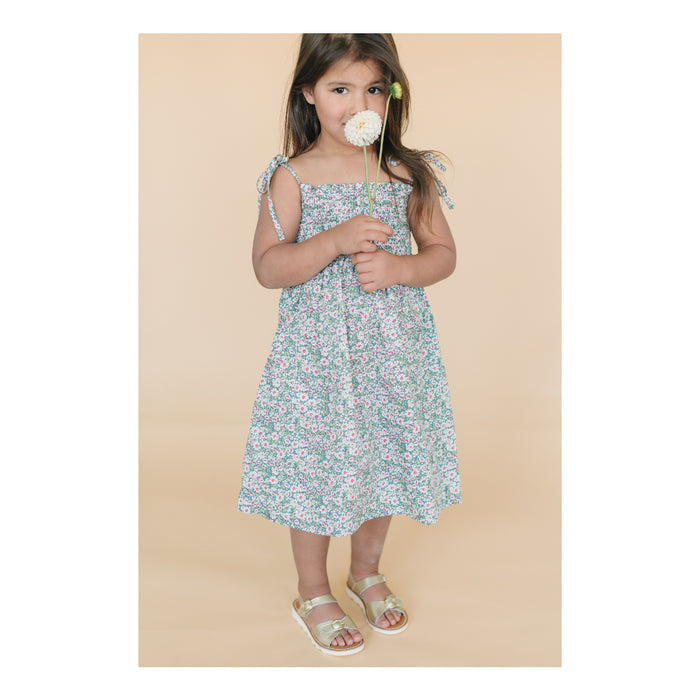 Hera Buckled Gold Sandal - L'Amour Shoes - Girls Toddler Wedge Sandal