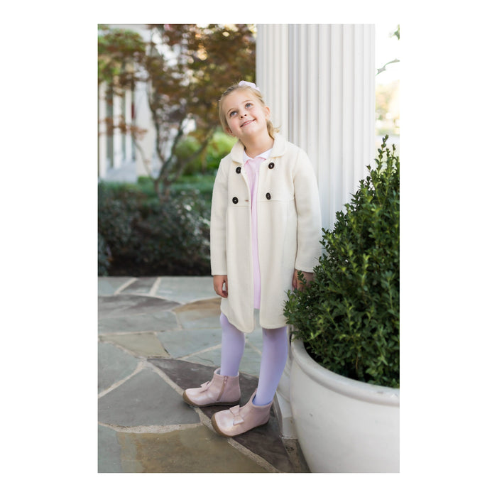 Toddler Girl's Bow Blush Pink Leather Boot - Hilary - L'Amour Shoes