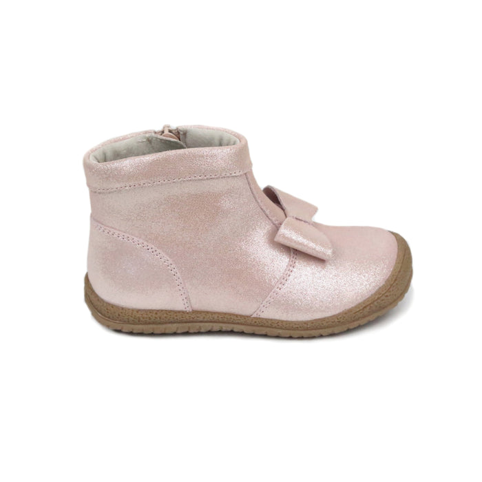 Toddler Girl's Bow Blush Pink Leather Boot - Hilary - L'Amour Shoes