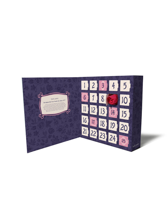 Holiday 25 Pack Lace Thong Advent Calendar Open Interior - 25 Numbered Doors - Front View | Hanky Panky