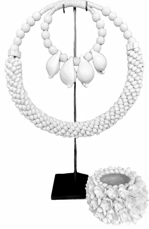 Home Decor - Table top. Papuan Shell Necklace Traditional Ornament. Ethnic Style. Tribal Art.