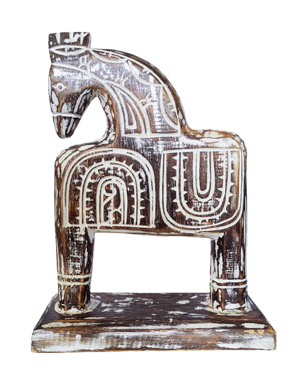 Home Decor Showpiece. Ornamental Tribal Design Trojan Horse Sculpture.