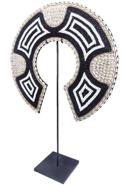 Home Decor. Table / Wall  Showpiece. Unique Sea Shell and Beads, Papua Tribes Decorative Necklace.
