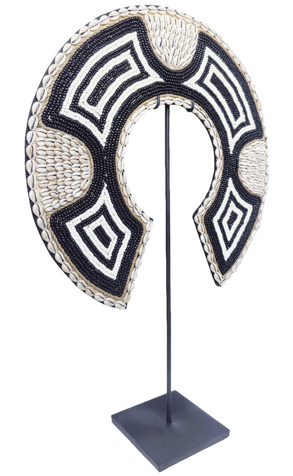Home Decor. Table / Wall  Showpiece. Unique Sea Shell and Beads, Papua Tribes Decorative Necklace.