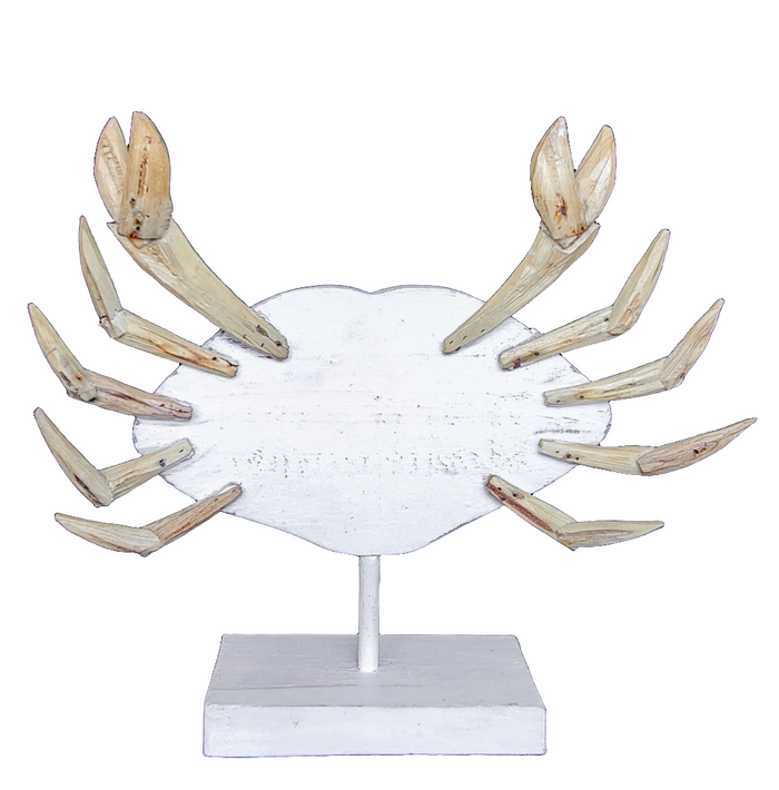 Home Decor: Tabletop Accent. Wooden Handcrafted Crab Sculpture. "Mr. Crab".
