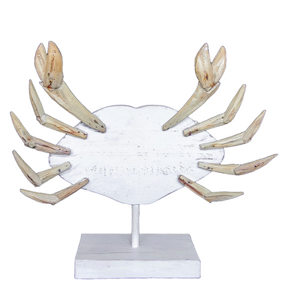 Home Decor: Tabletop Accent. Wooden Handcrafted Crab Sculpture. "Mr. Crab".