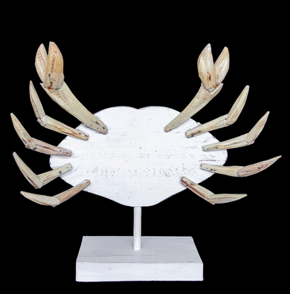 Home Decor: Tabletop Accent. Wooden Handcrafted Crab Sculpture. "Mr. Crab".