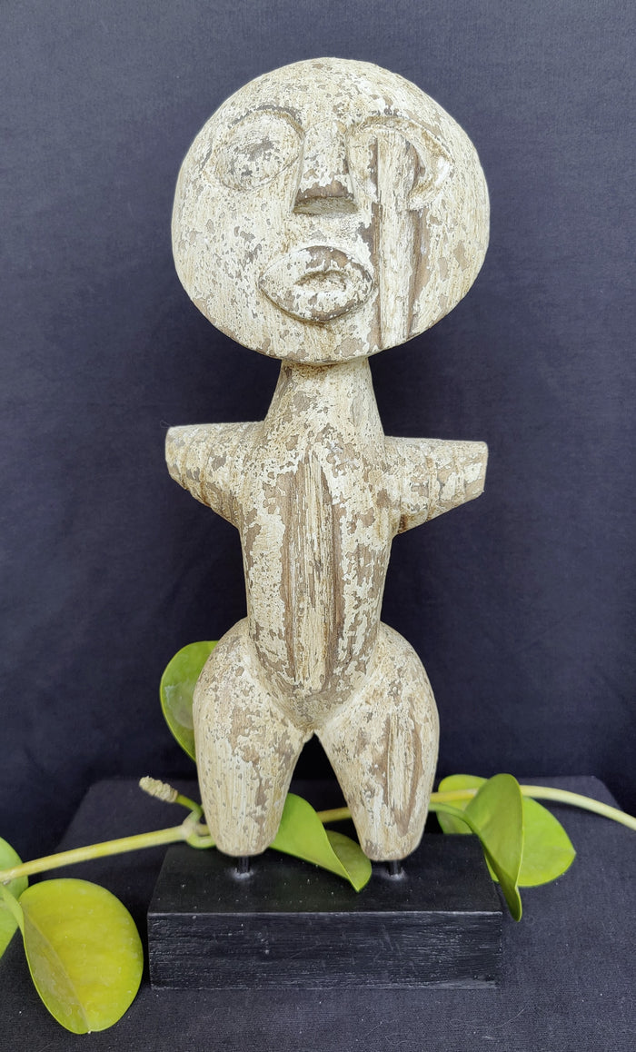 Home Decor. Tabletop Sculptures. Hand Carved Tiki Statue Abstract Polynesian Native Carving.