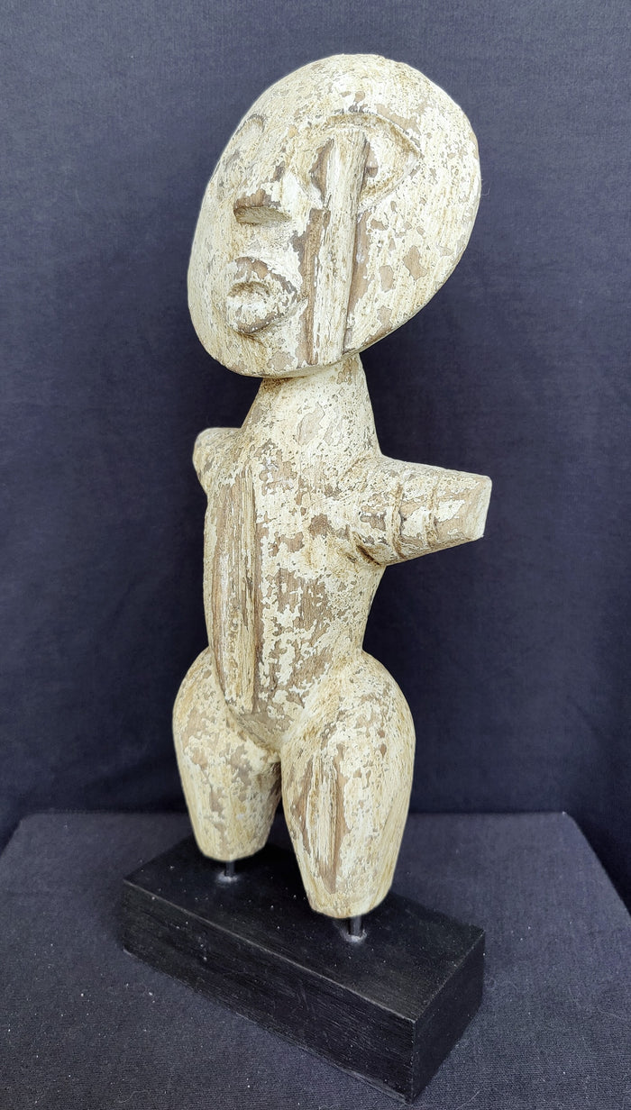 Home Decor. Tabletop Sculptures. Hand Carved Tiki Statue Abstract Polynesian Native Carving.