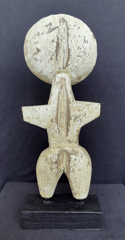 Home Decor. Tabletop Sculptures. Hand Carved Tiki Statue Abstract Polynesian Native Carving.