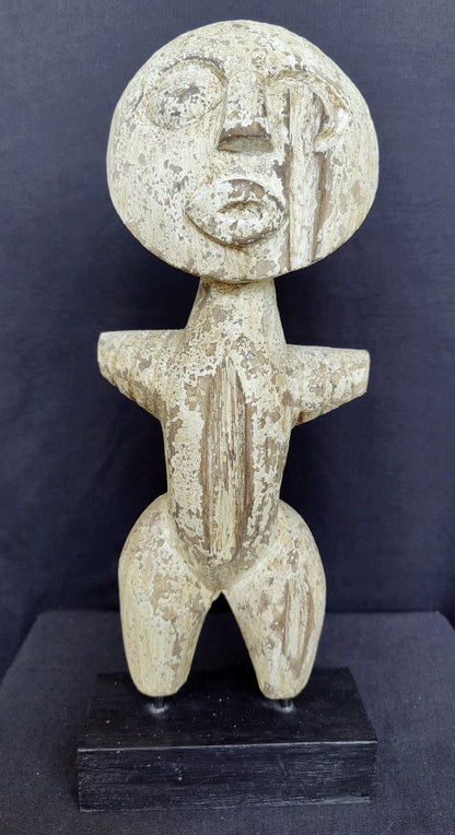 Home Decor. Tabletop Sculptures. Hand Carved Tiki Statue Abstract Polynesian Native Carving.