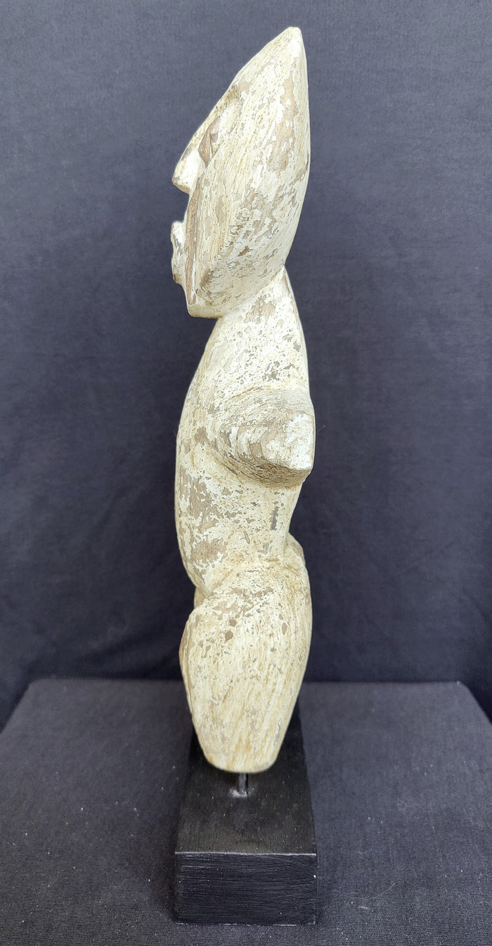 Home Decor. Tabletop Sculptures. Hand Carved Tiki Statue Abstract Polynesian Native Carving.
