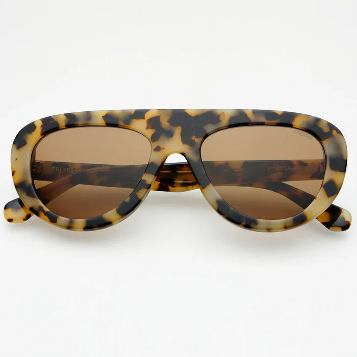 Jetsetter Aviator Sunglasses- Milky Tortoise