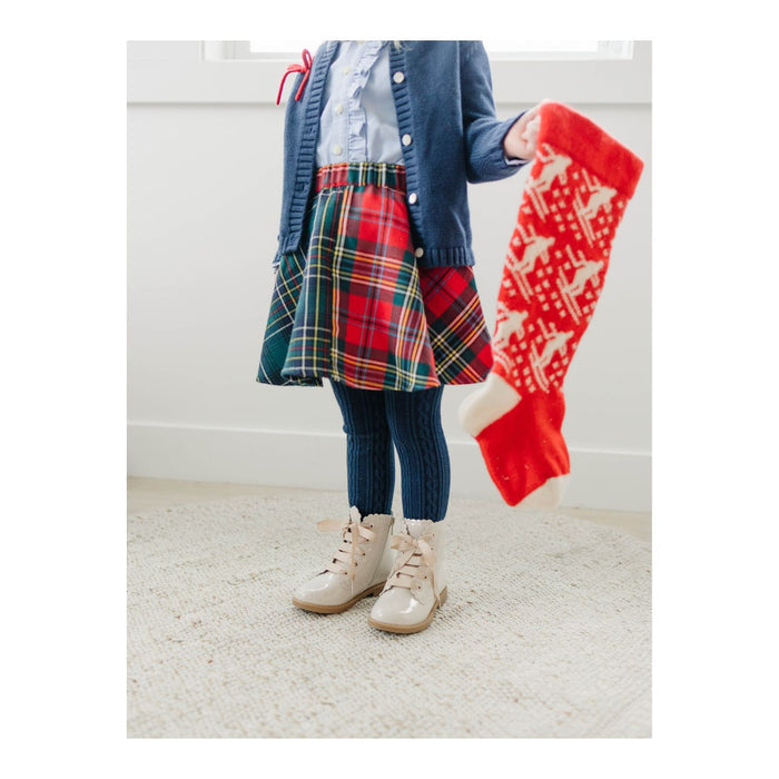 Toddler Girl's Winter Patent Cream Holiday Boot - L'Amour Shoes