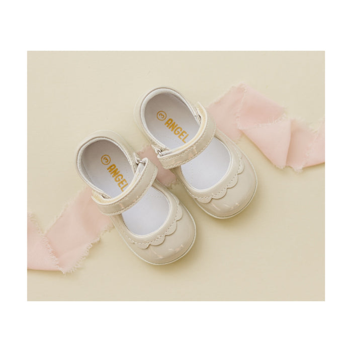Baby Girl Patent Cream Juliette Mary Jane Shoes - Angel Baby Shoes - L'Amour