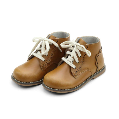 L'Amour Shoes - Camel Toddler girl's Lace Up Junie Boot