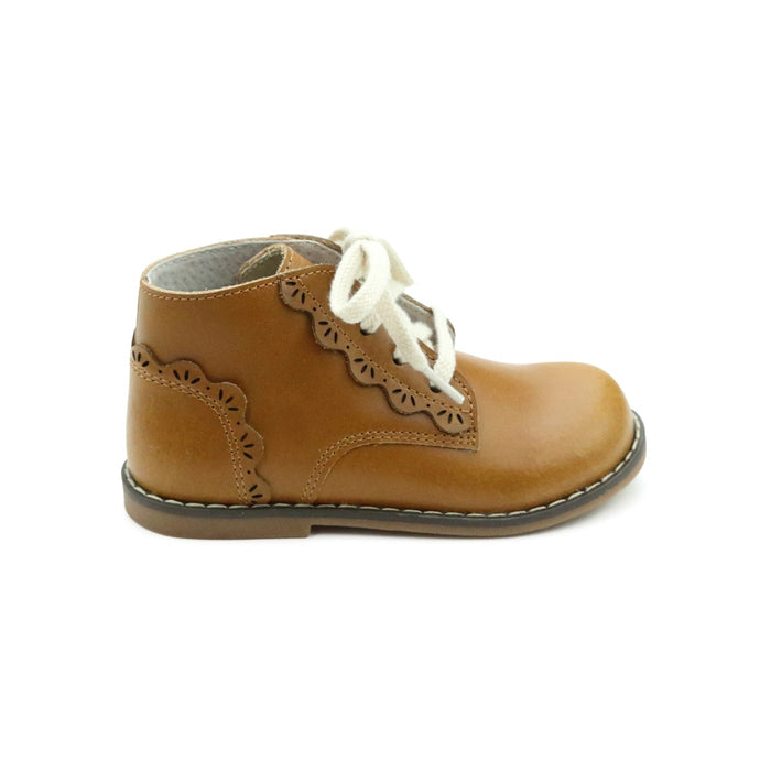 L'Amour Shoes - Camel Toddler girl's Lace Up Junie Boot