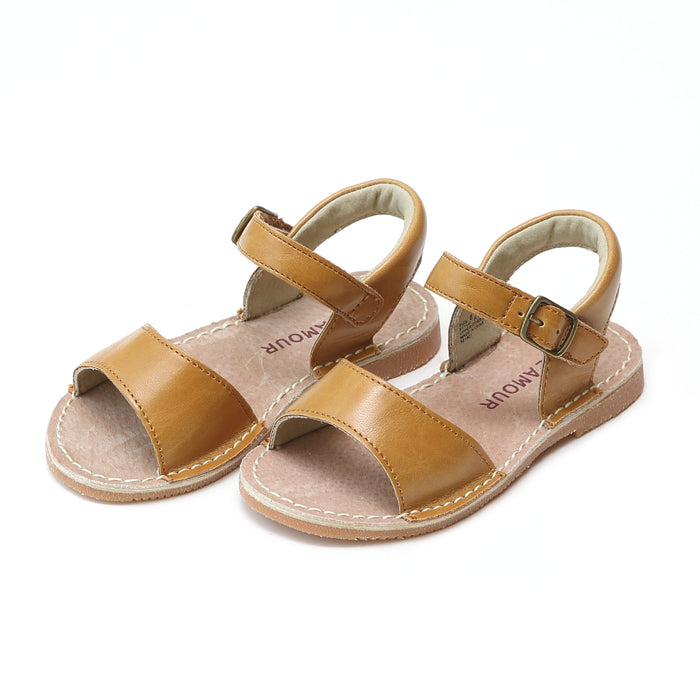 L'Amour Girls Kayla Mustard Open Toe Sandal - Lamourshoes.com