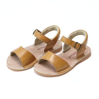L'Amour Girls Kayla Mustard Open Toe Sandal - Lamourshoes.com