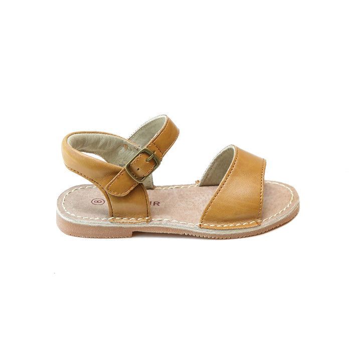 L'Amour Girls Kayla Mustard Open Toe Sandal - Lamourshoes.com