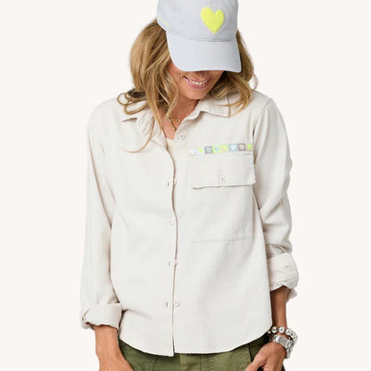 Kerri Rosenthal – Pia Love Brigade Button Down Shirt in Chalk
