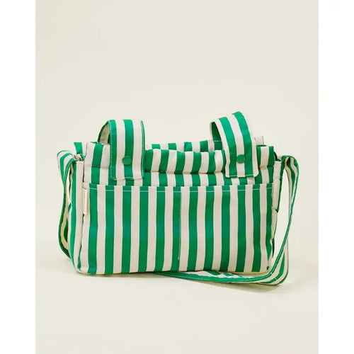 Kindred Bravely - Stroller Party Caddy Bag in Green Stripe