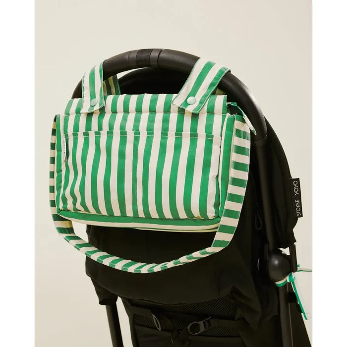 Kindred Bravely - Stroller Party Caddy Bag in Green Stripe