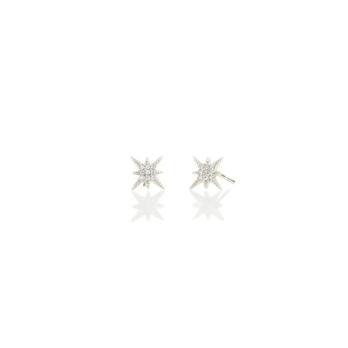 Kris Nations – Starburst Crystal Stud Earrings in Sterling Silver
