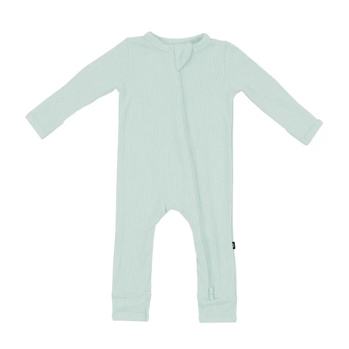 Kyte BABY - Ribbed Zippered Romper in Sage