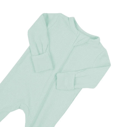 Kyte BABY - Ribbed Zippered Romper in Sage