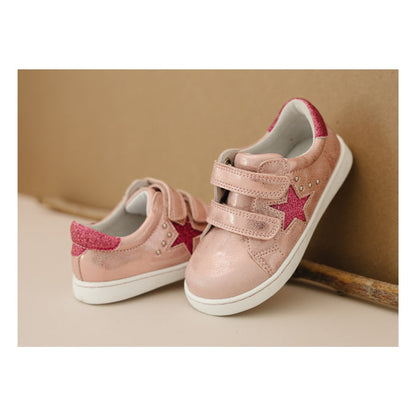 Toddler Girls Lani Star Studded Double Velcro Sneaker In Pink - L'Amour Shoes