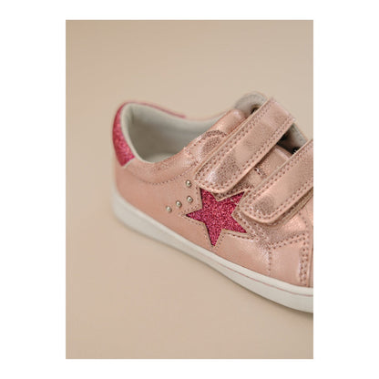 Toddler Girls Lani Star Studded Double Velcro Sneaker In Pink - L'Amour Shoes