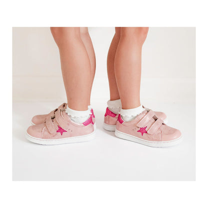 Toddler Girls Lani Star Studded Double Velcro Sneaker In Pink - L'Amour Shoes