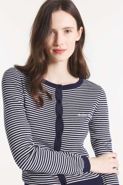 Le Mont Saint Michel - Grada Striped Cardigan in Navy