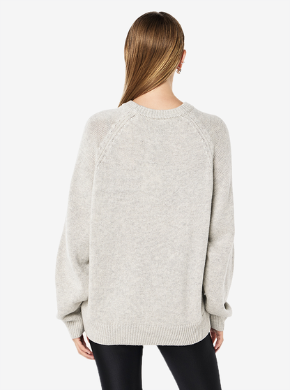 Legacy Knit Crew in Snow Marle & Caviar