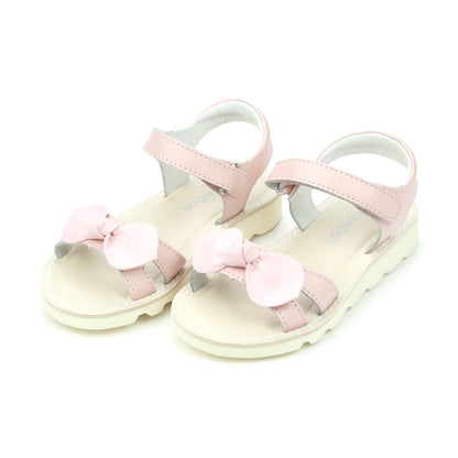 Leigh Knotted Bow 
Pink Sandal - L'Amour Shoes - Girls Toddler Wedge Sandal