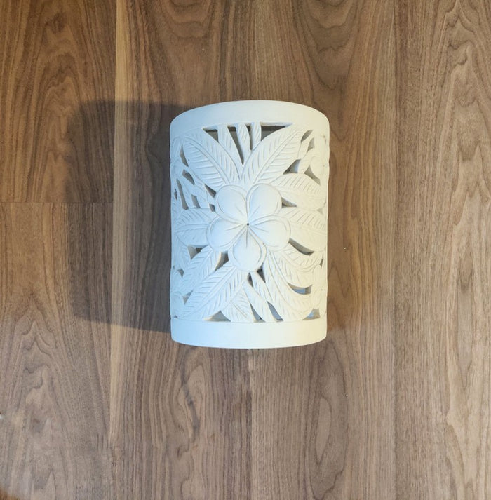 LIGHTING:  Wall light fixture in Frangipani flower with leaves design. Imported.