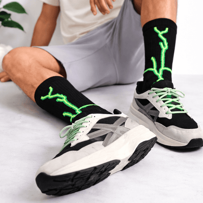 -Lightning 2.0 Bolt Socks - Black Neon-
